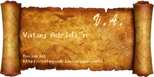 Vatay Adrián névjegykártya